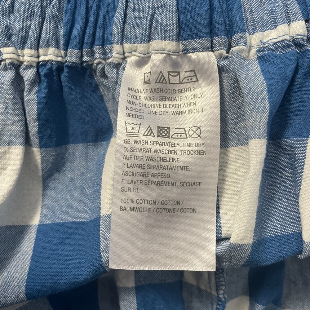 Midi Skirt Plus Size 1X Blue White Gingham Plaid Cotton Picnic Summer Preppy - Picture 8 of 11